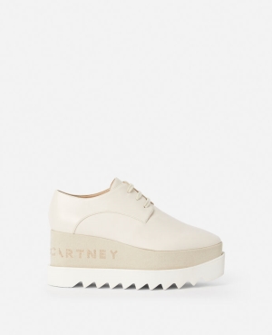 Zapatos Cuña Stella McCartney Elyse Platforms Mujer Blancos | ZEODKJ607